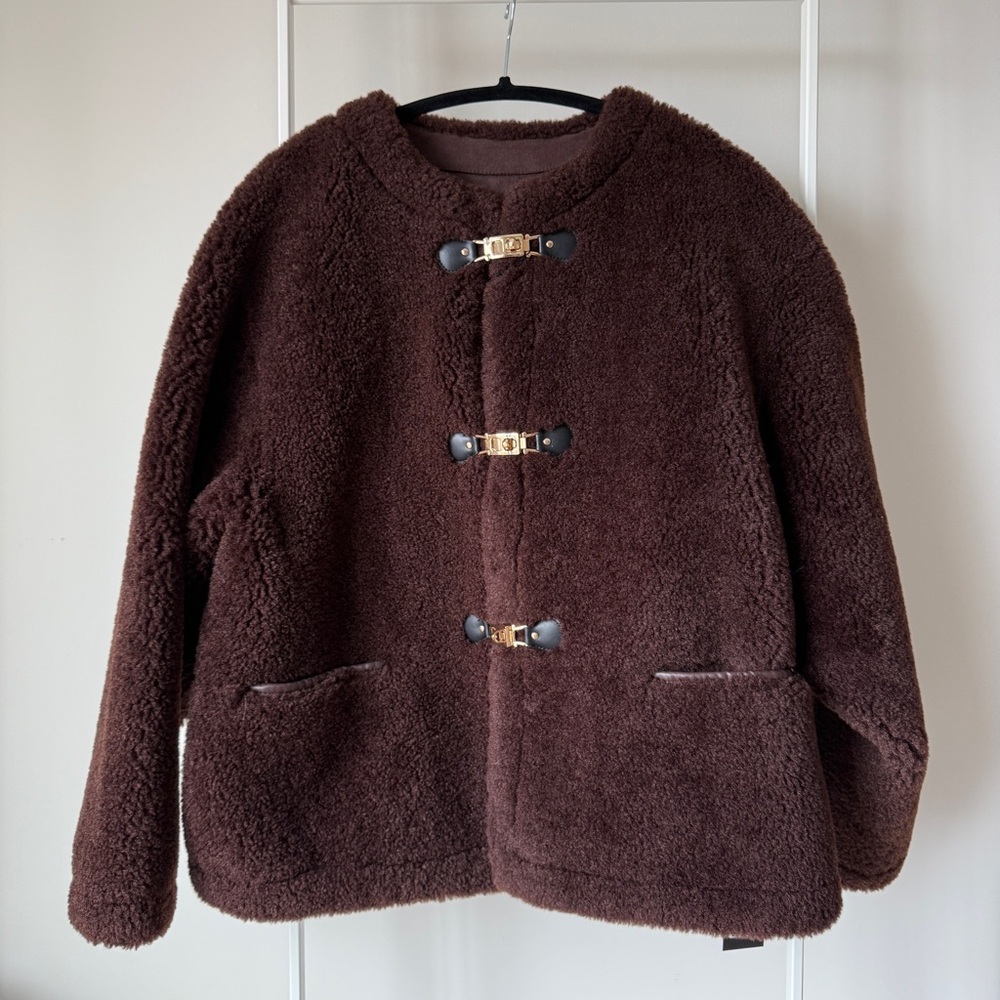 NWT) Maje Short faux fur coat ㅣ size 38 - Picture 2 of 13